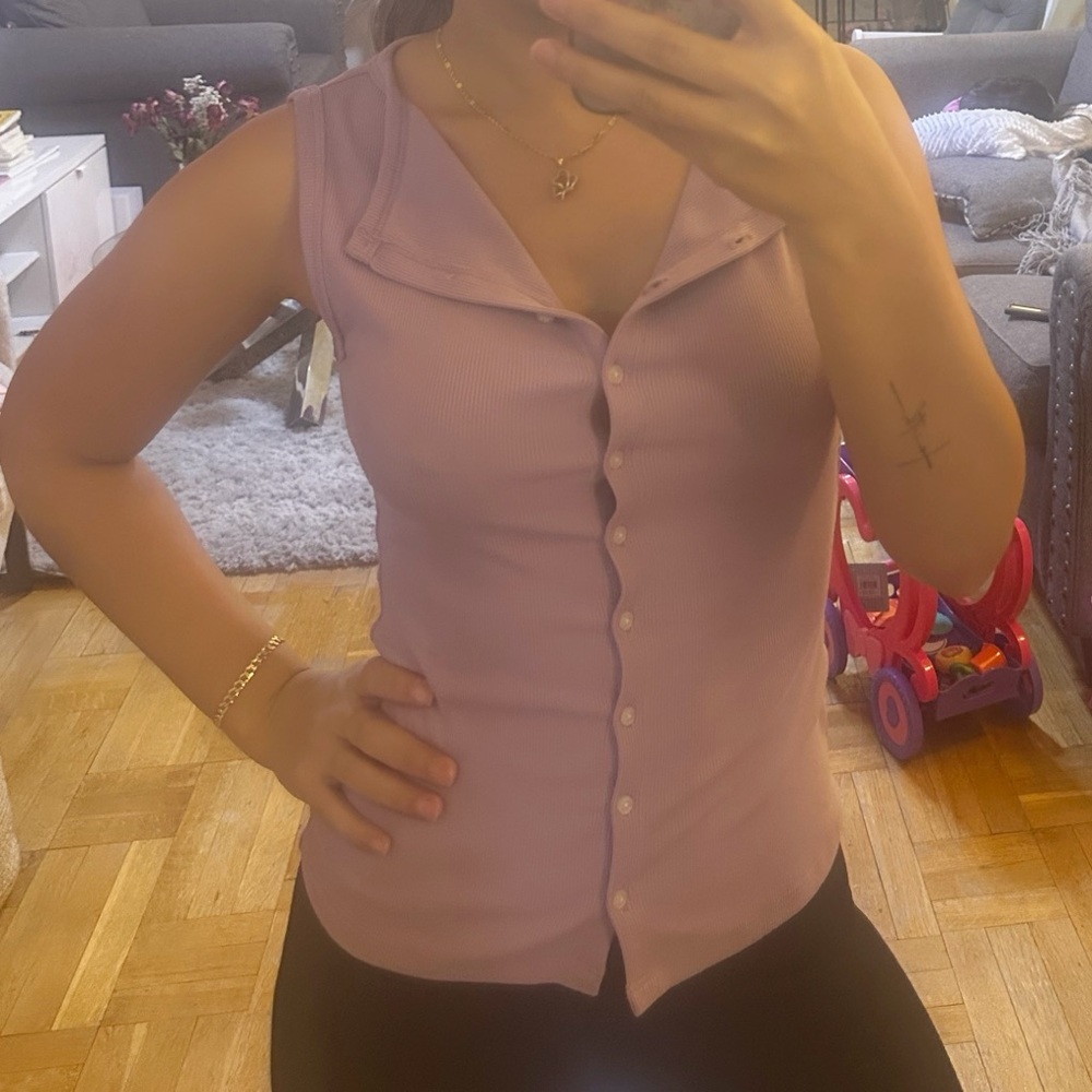 Abercrombie & Fitch Light Purple Button-Up Blouse